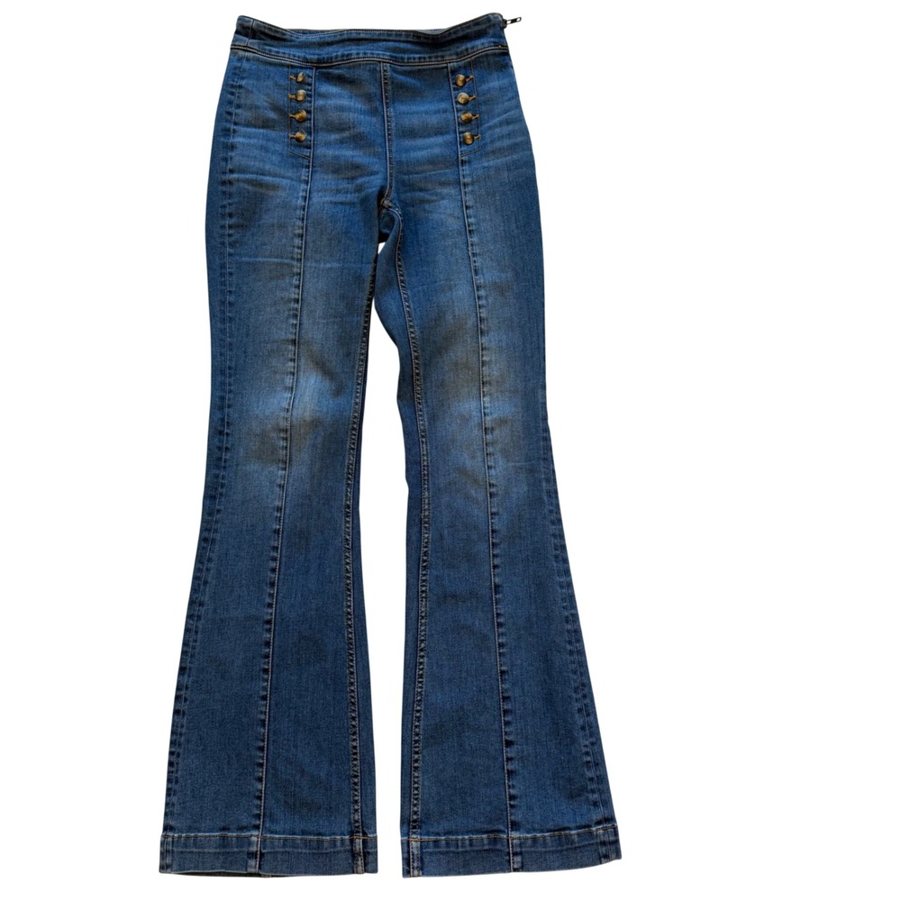 Pilcro and the Letterpress High-Waist Wide-Leg Sailor Jeans in Blue - Picture 2 of 10